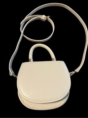 Jennu Santiago vegan leather mini beige mini saddle bag crossbody bag